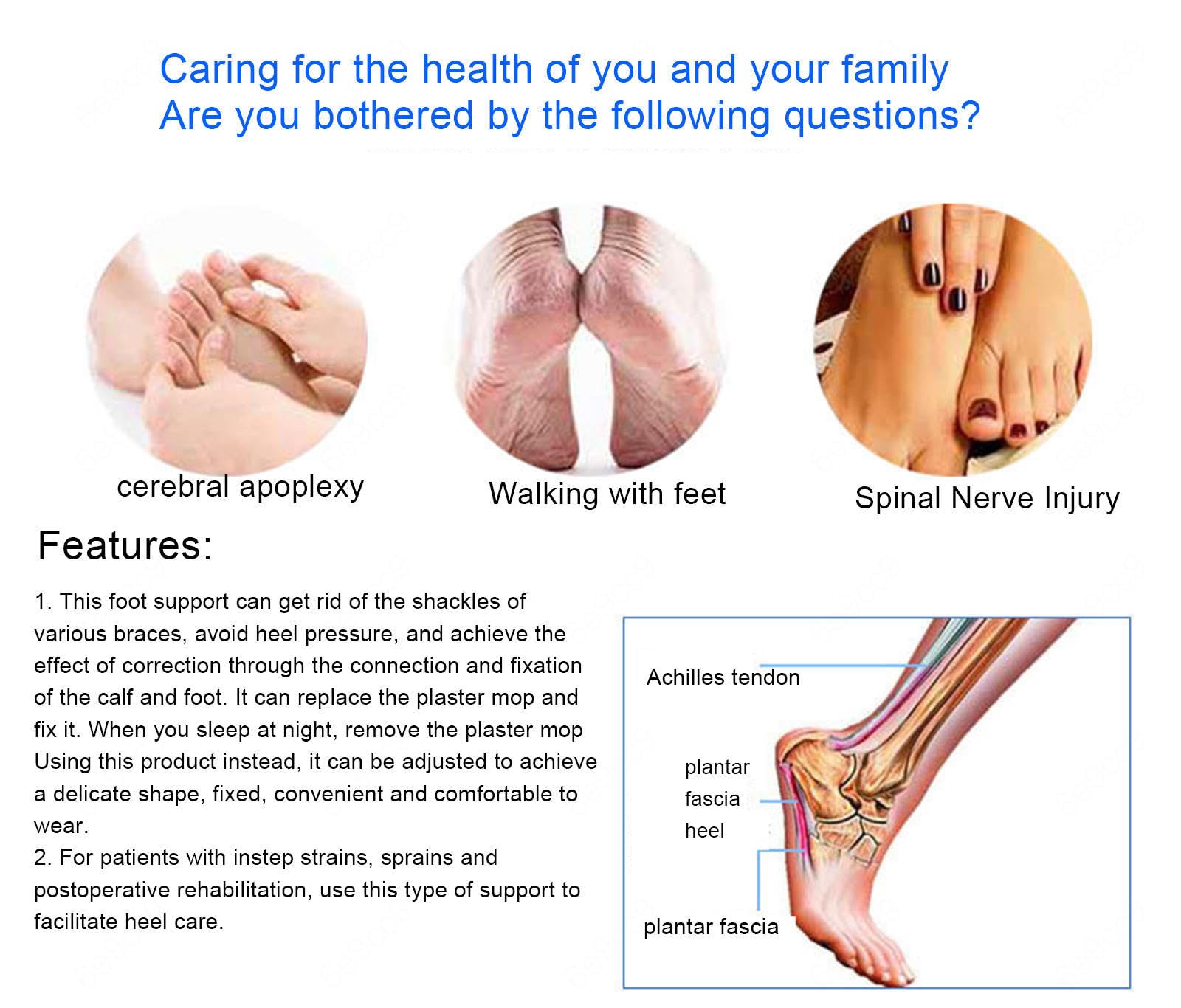 VIDECOR Férula Nocturna para Aliviar La Fascitis Plantar, Tobilleras Ortopédicas Mejoradas para La Caída del Pie para Hombres y Mujeres, Férula Nocturna Ajustable para El Dolor,B