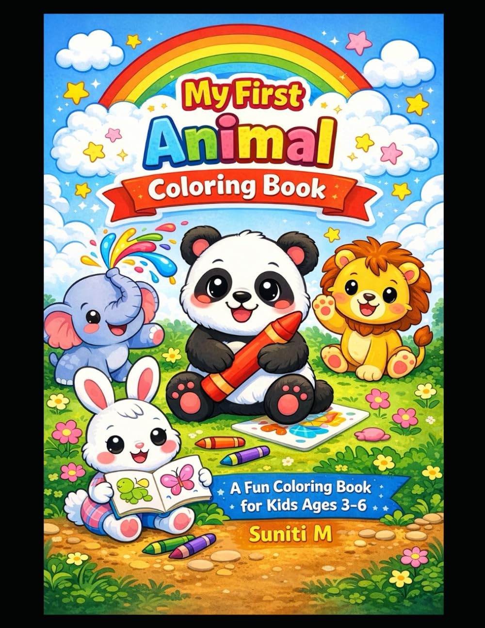My First Animal Coloring Book for Kids Ages 3–6: Cute and Easy Animal Coloring Pages for Toddlers & Preschoolers | Fun Simple Zoo, Farm and Jungle Animals for Boys and Girls