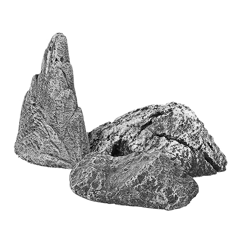 3pezzi Pietre Decorative Simulazione per Acquario da Rocce per Decorazione Paesaggistica e Abbellimento Fish Tank Aspetto Realistico e Resistente per Regali e Occasioni Speciali