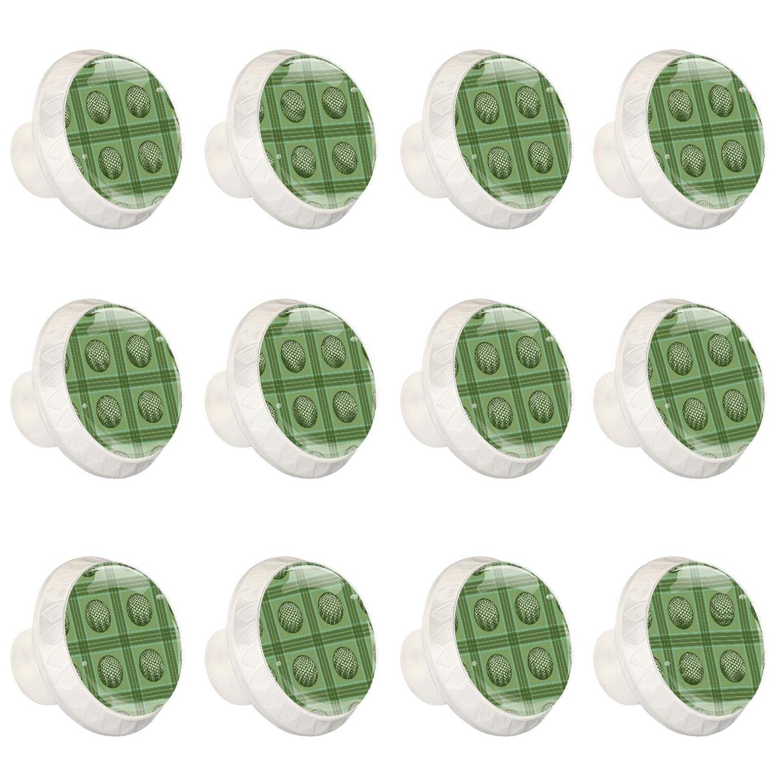 Boutons d'armoires de cuisine au design golf vintage vert avec finitions soignées