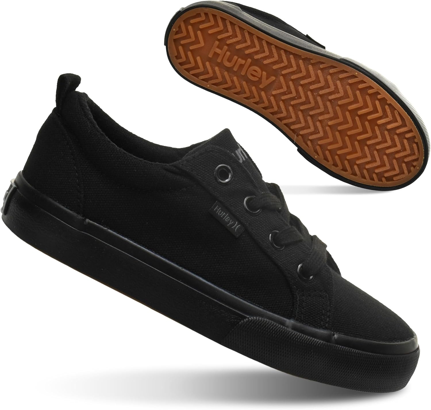 Hurley Kids Finn Sneakers - Canvas Skate Shoes for Kids, Low Cut Tennis Shoes for Girls and Boys