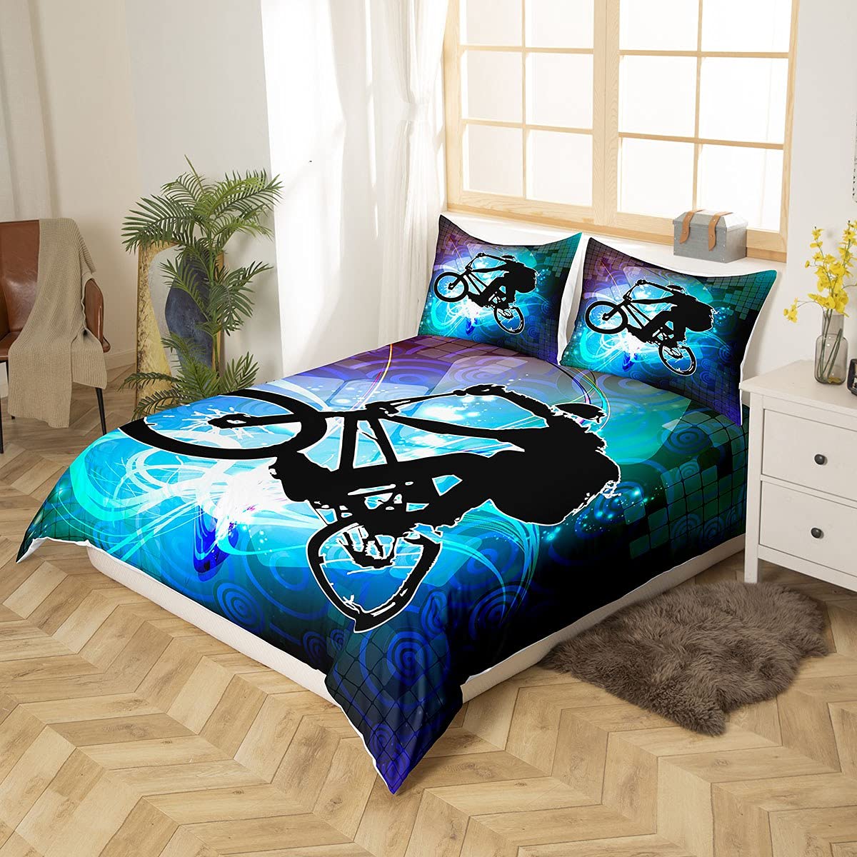Geit dekbedovertrek, moderne 3D-thema-dekbedovertrekset, beddengoed voor kinderen, spreihoes, ademend, zacht microvezel, decoratieve kamer, 3-delige set, tweepersoons (200 x 200 cm