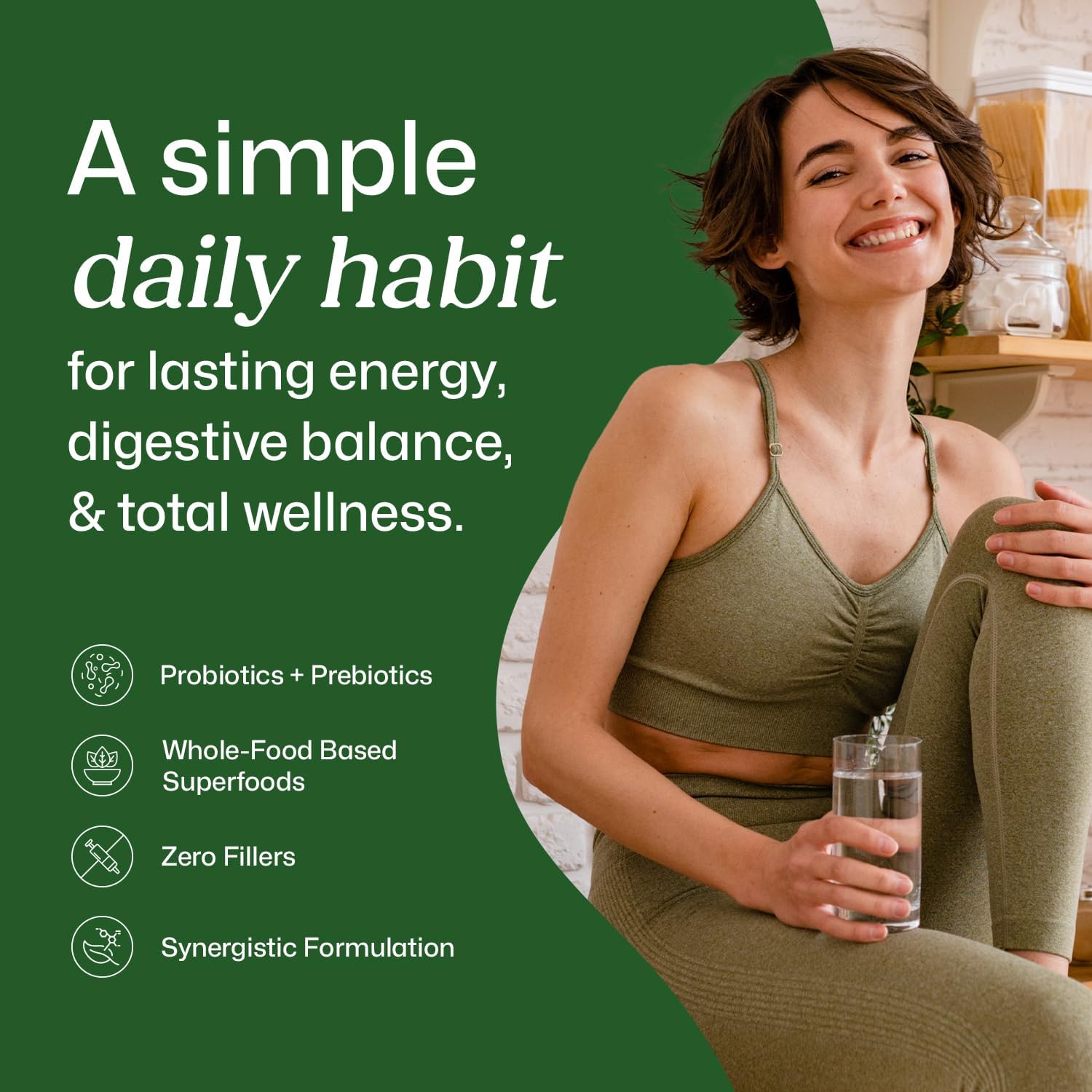 ColonBroom Superfood Greens Powder Supplement | Super Greens Juice Powder with Probiotics, Prebiotics, Spirulina & Chlorella | Natural for Energy, Immunity, Digestion & Detox Support | 28 Servings - Image 2