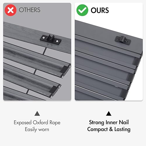 Miniatura 22 de PORTAL Mesa cuadrada plegable de aluminio ligero con tapa enrollable para 4 personas, mesa compacta con bolsa de transporte para camping, picnic