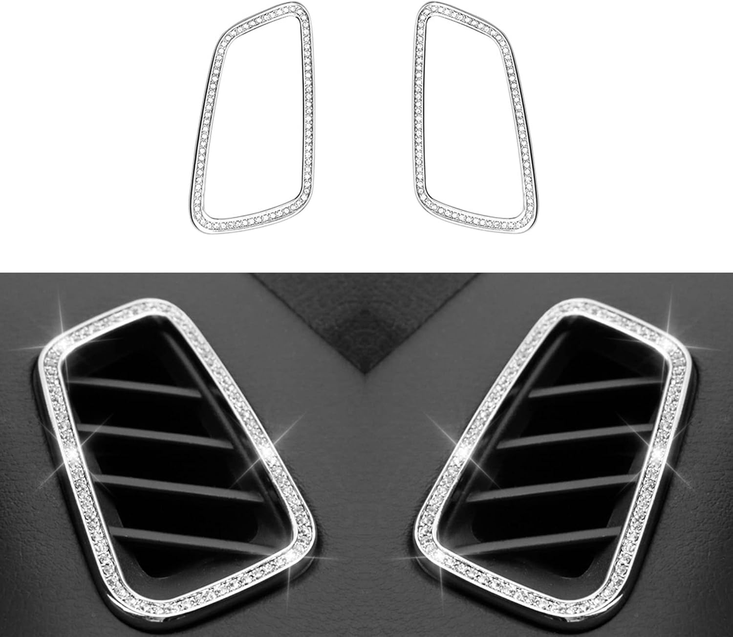 Bling Interior Accessories Fit for Nissan New Sentra 2020 2021 2022 Rhinestone Crystal Modification Accessories/Instrument Panel air Outlet Sticker 2ps/Set