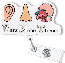 Funny ENT Badge Reel Retractable, Ear Nose Throat Badge Reel, Otorhinolaryngology Nurse Badge Holder for Work, Otolaryngologist Gifts, Personalized ENT Doctor ID Name Badge Holder with Alligator Clip