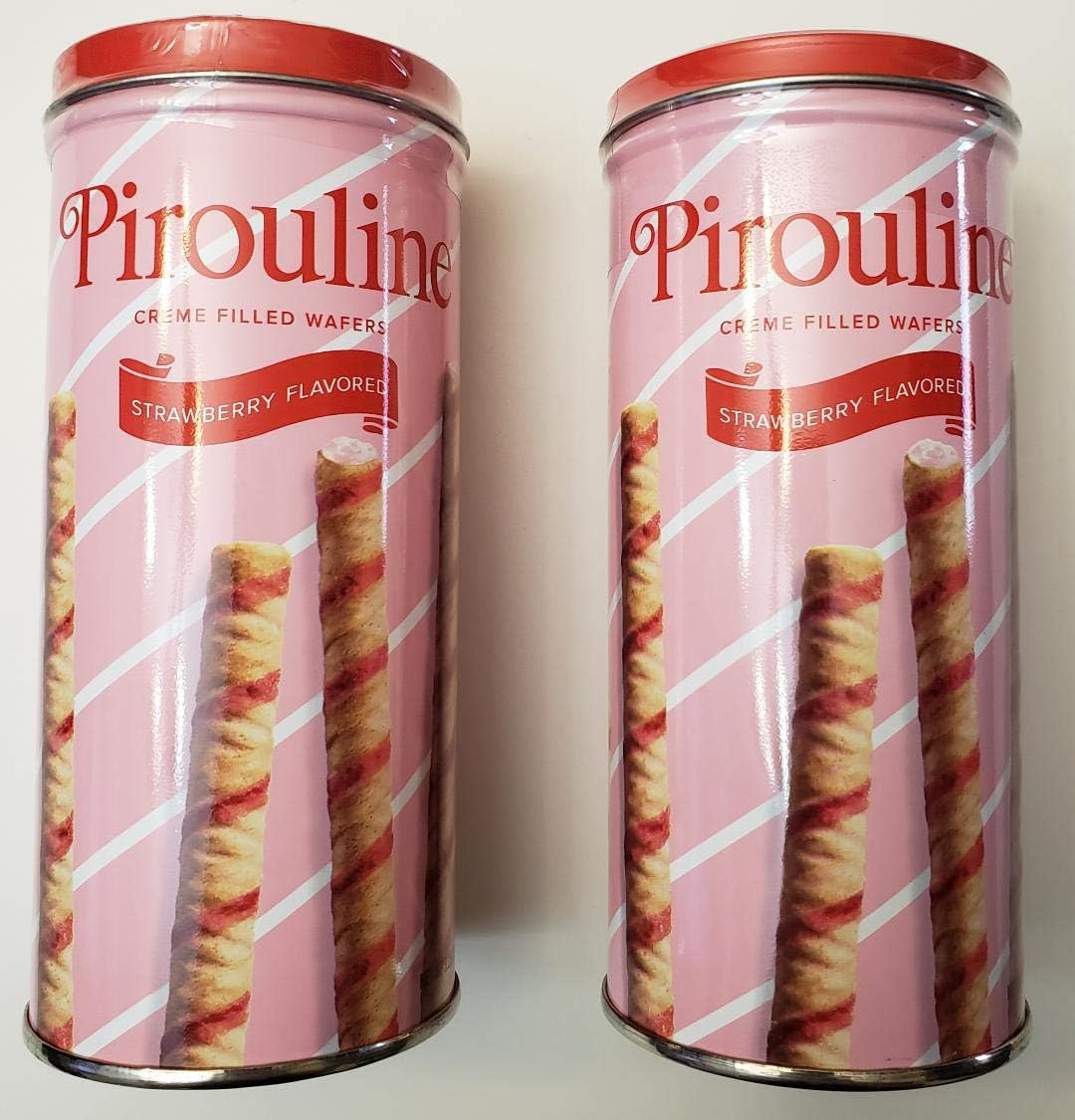 Pirouline creme filled wafers, limited edition, strawberry flavored, 2 pack bundle, 3.25oz each