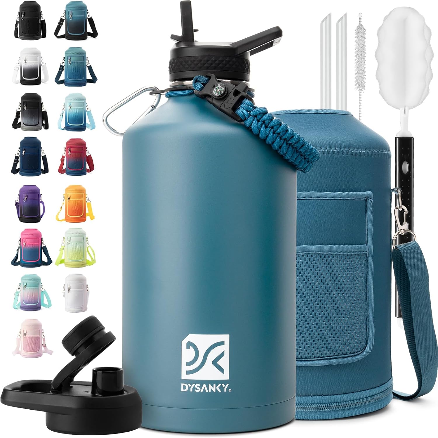 DYSANKY 1 Gallon Water Bottle Insulated | Thickened Stainless Steel Vacuum Metal Water Jug | Portable Sports Large for Gym and Hiking with Straw, Carrier Bag, Handle Strap | BPA-Free 128 oz DYSANKY 1 Gallon Water Bottle Insulated | Thickened Stainless Steel Vacuum Metal Water Jug | Portable Sports Large for Gym and Hiking with Straw, Carrier Bag, Handle Strap | BPA-Free 128 oz