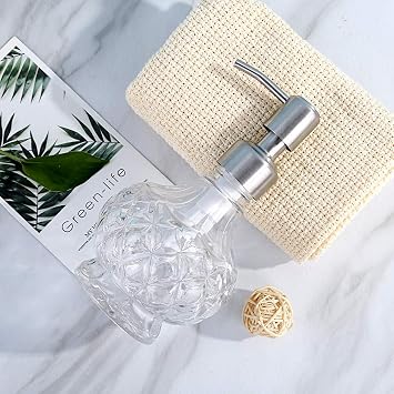 YunNasi Soap Dispenser with Pump, Clear Crystal Design, Refillable | Vintage and Elegant,Liquid Hand Soap Dish Soap Dispensers for Bathroom Counter, Kitchen Sink, Style 1