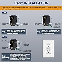Vista 5 de ELECTECK Tomas GFCI de 15 amperios, resistentes a manipulaciones, receptáculos GFI de autoprueba con indicador LED, interruptor de circuito de falla
