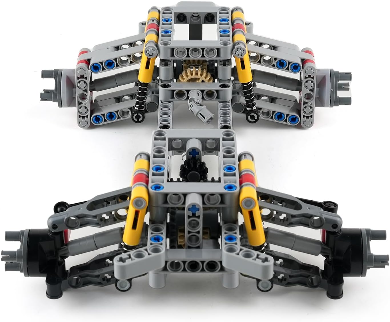 DIY MOC 4WD RC Car Chassis Kit with Independent Suspension System, Differential Gear, Steering Axle and Wheels for Crawler Building, Technical Construction Set for Adults & Teens (Full Set)