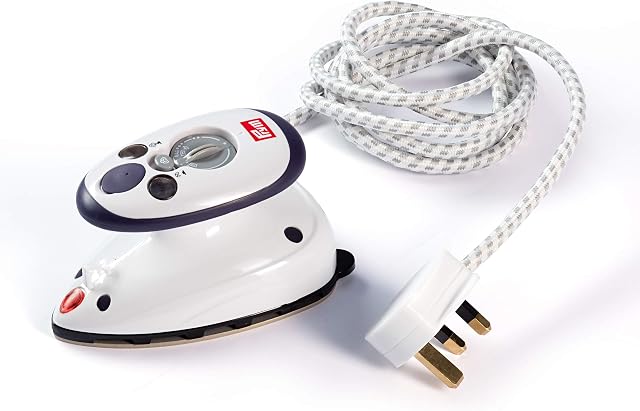 PRYM_611916-1 Steam Iron Mini with UK Plug, White, 19 x 17 x .95 cm