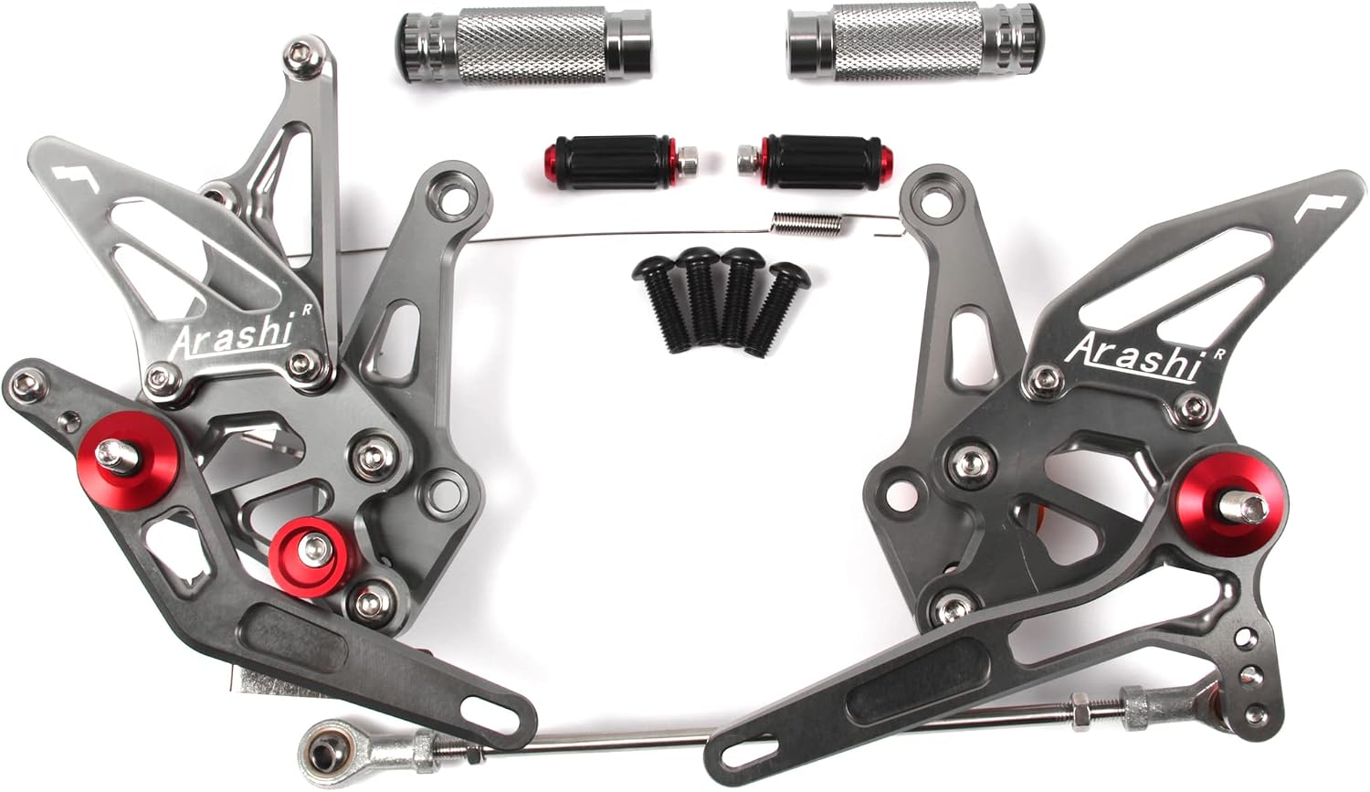 Arashi Version 1.0 Adjustable Rearsets for Kawasaki Ninja 1000 Z1000 Z1000SX 2014-2017, Gray Motorcycle Accessories Parts
