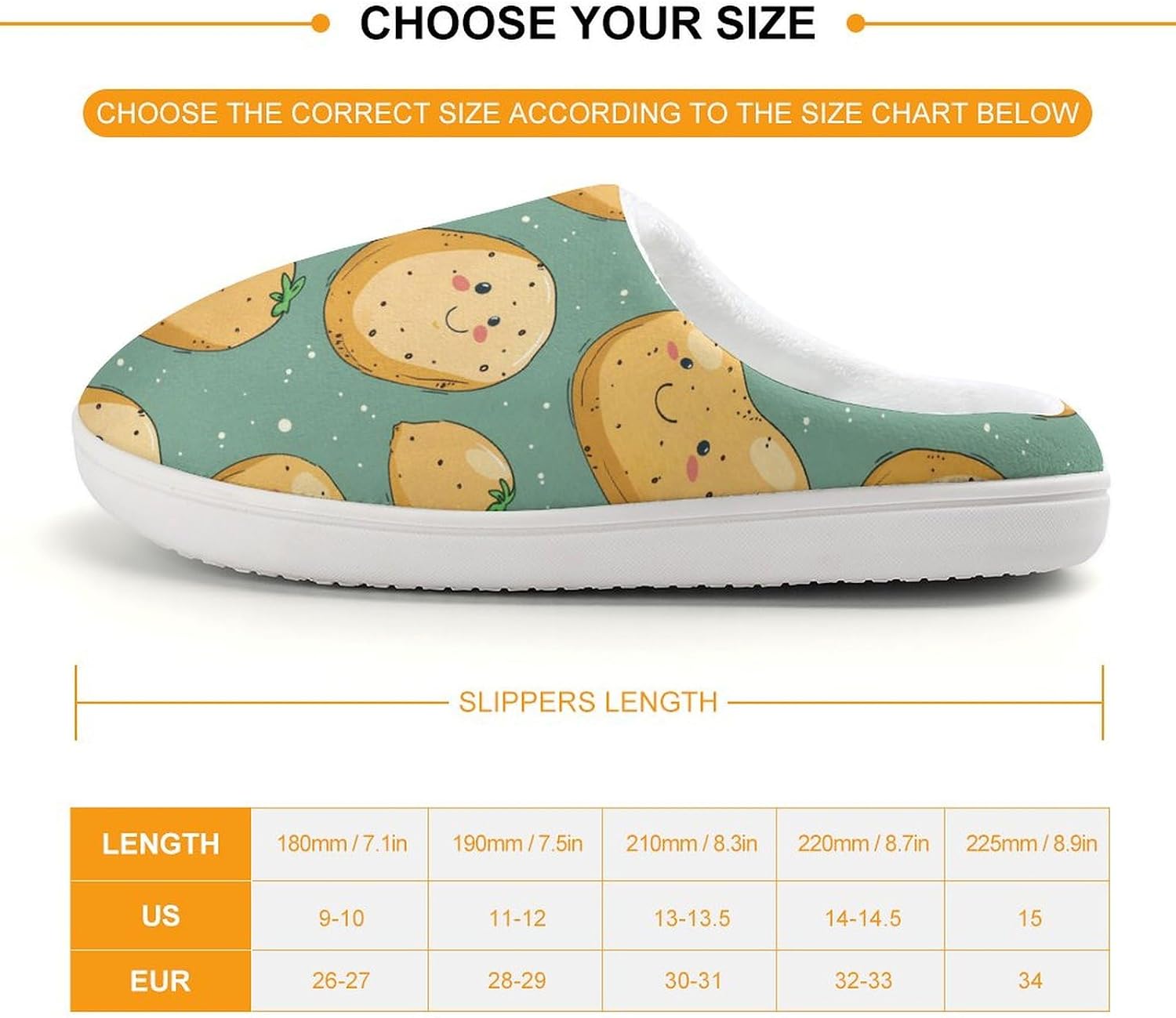 Cute Potato Cute Cotton Slippers Anti-slip House Shoe Slipper Indoor Outdoor