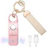 Personal Safety Alarm - Rechargeable, 135dB Loud Siren, LED Strobe Light, Vibration-Activated Alert, Dorm Room Essentials, Self Defense Keychain for Women, Children, Elderly (Sakura Pink)