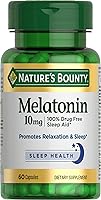Vista 1 de Nature's Bounty Melatonin, 100% Drug-Free Sleep Aid, Dietary Supplement, 10 mg, 60 Count
