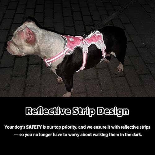 Miniatura 5 de Arnés a prueba de escapes, arnés antideslizante para perro, arnés reflectante con asa, transpirable, duradero, chaleco ajustable para perros