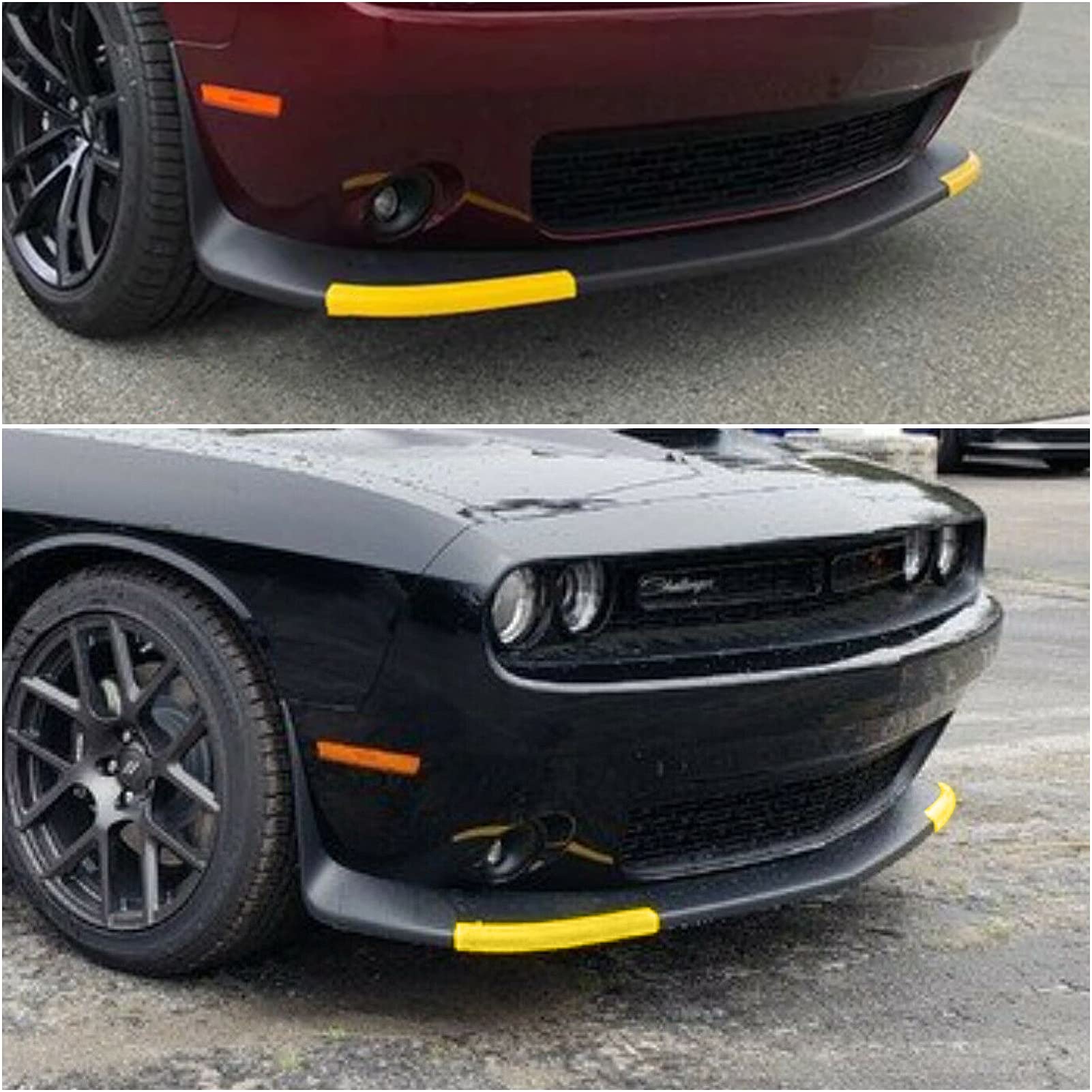 Voodonala Front Bumper Lip Splitter Protector Cover Replacement Part for 2015-2021 Dodge Challenger Scat Pack R/T GT SRT Plus,Not for Widebody(Yellow,2pcs/Set)