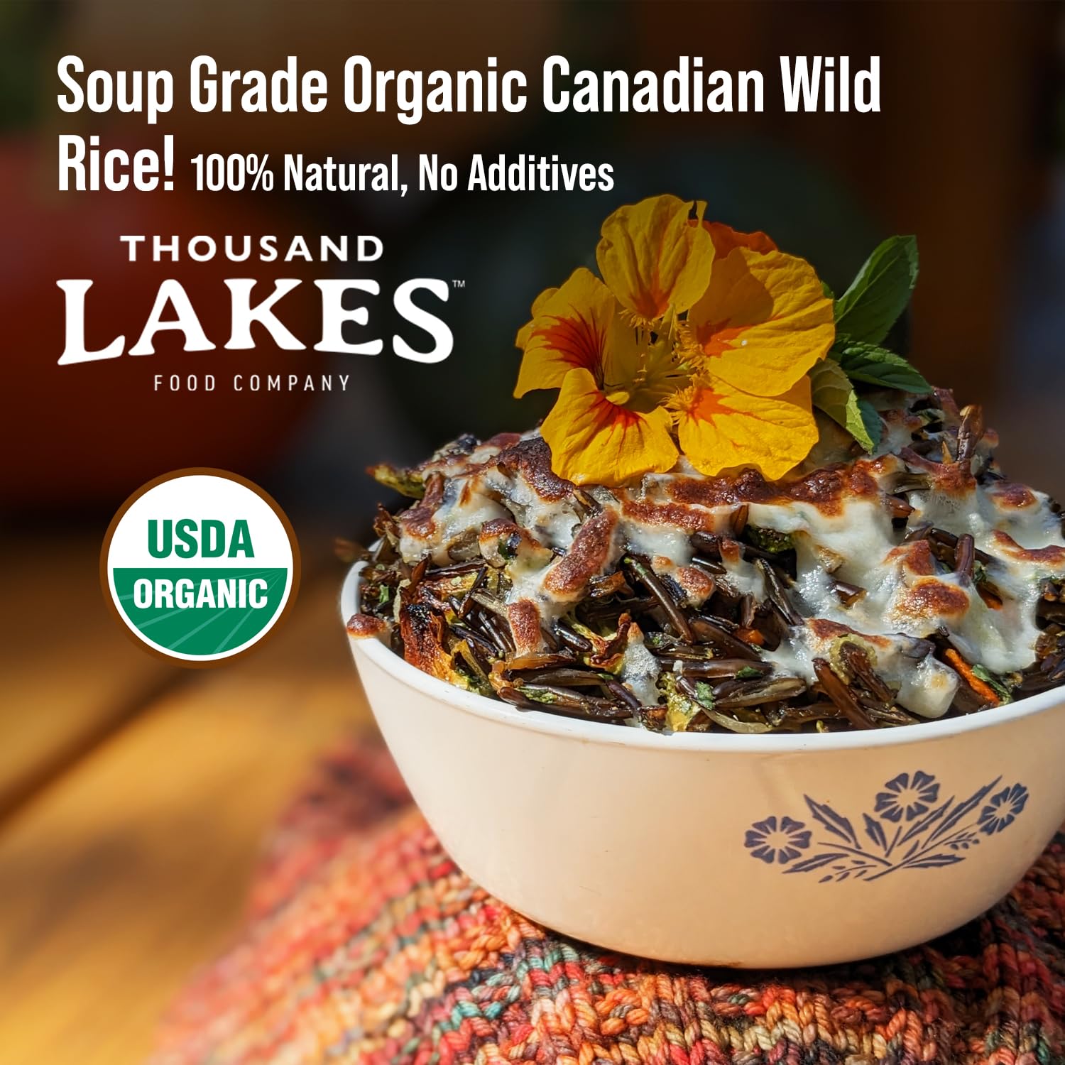 Thousand Lakes Organic Canadian Wild Rice - Soup Grade - Bulk - 5 pounds | 100% Wild Rice | Wild Harvested