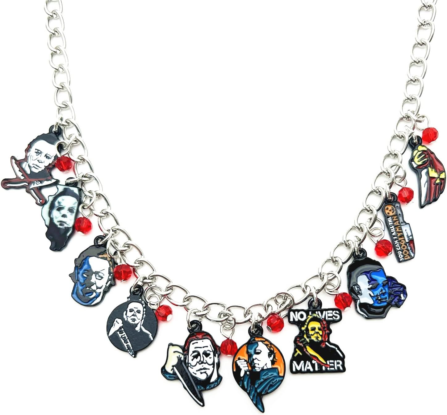 DPZHRUIMichael Myers Charm Necklace TV Show Halloween Horror Necklace Metal Gifts for woman girl