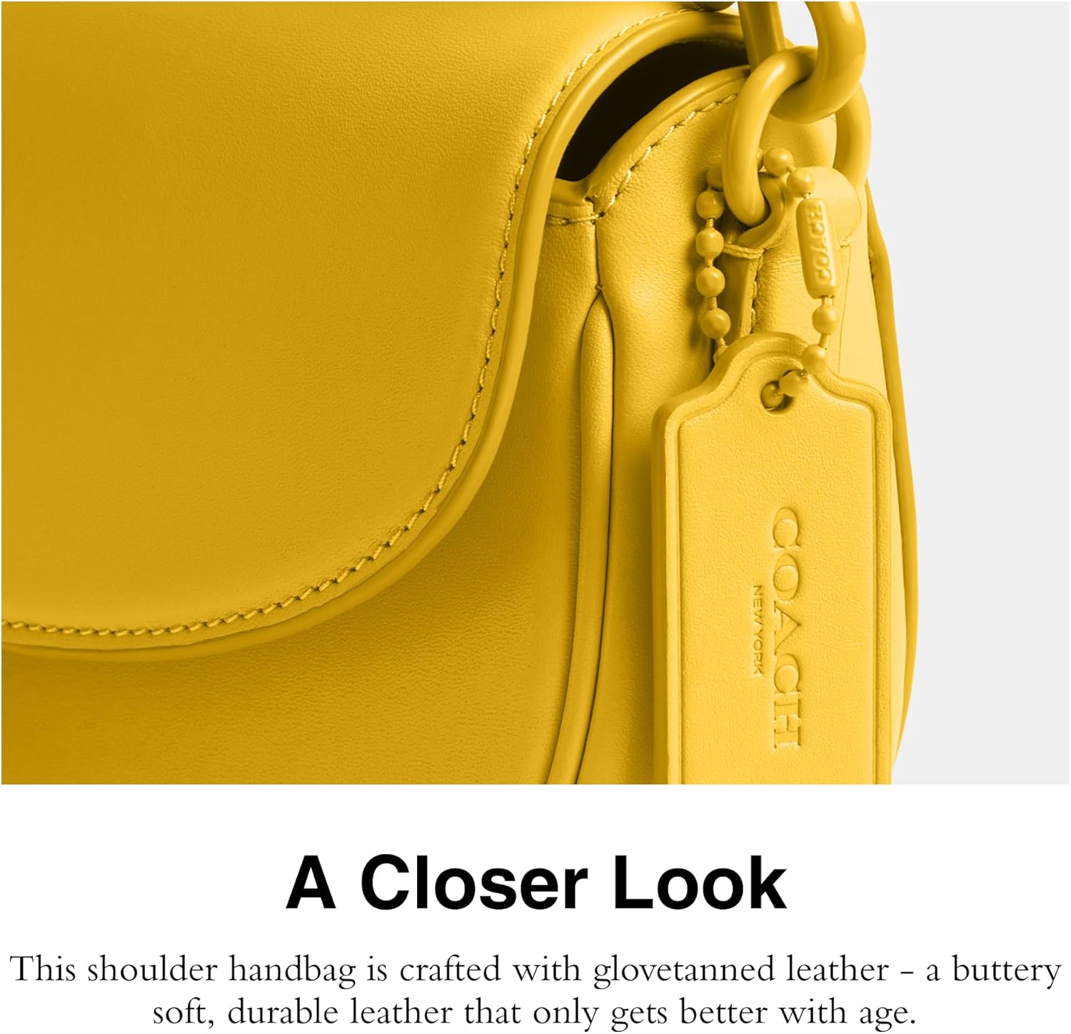 COACH Monochrome Glovetanned Leather Emmy Saddle Bag 23