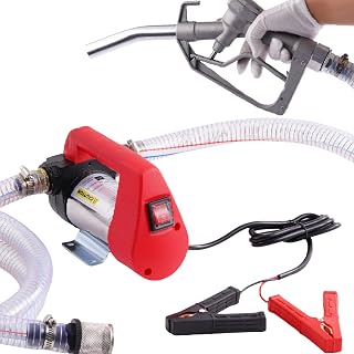 Diesel Fuel Transfer Pump Kit 12V 12GPM, Self Priming Diesel Fuel Pump for Trucks, Generators, Tractors, Portable Electric Diesel Pump for Diesel, Kerosene, 55gal Drum to Tank & Machine Refuel
