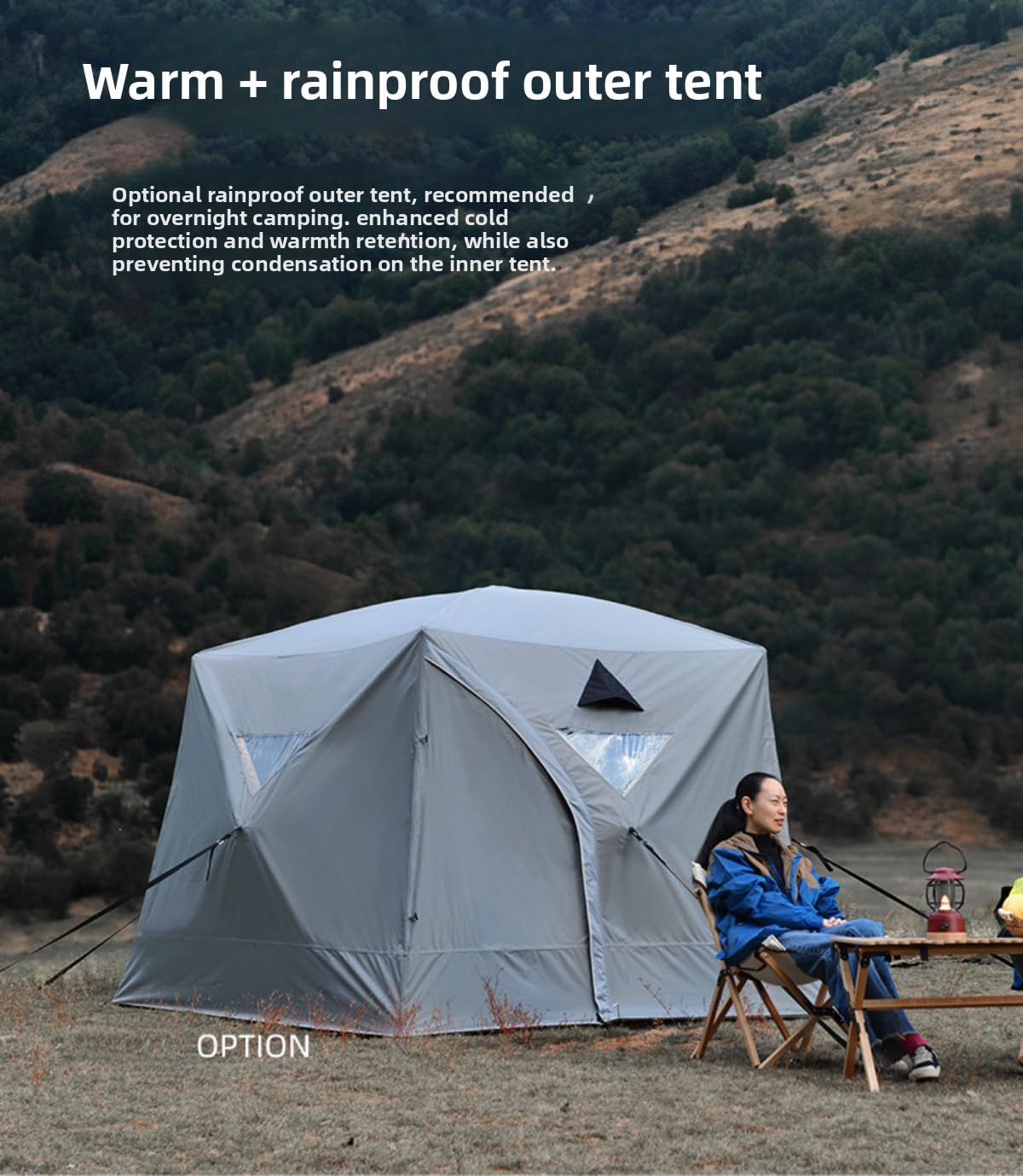 Tenda da pesca contro freddo e ghiaccio, antivento e anti neve, per pesca invernale all'aperto, design ad apertura rapida