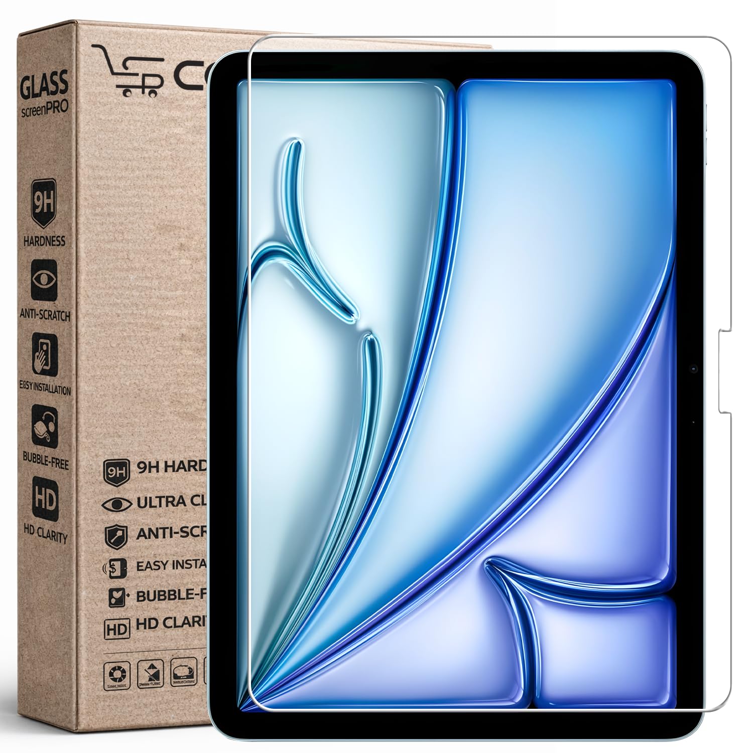 Premium Tempered Glass Screen Protector for iPad Air 11 inch M2 2024 / iPad Air 11 inch M3 2025 [Anti-Scratch] & [9H Surface Hardness] - Pack of 1-picture-42