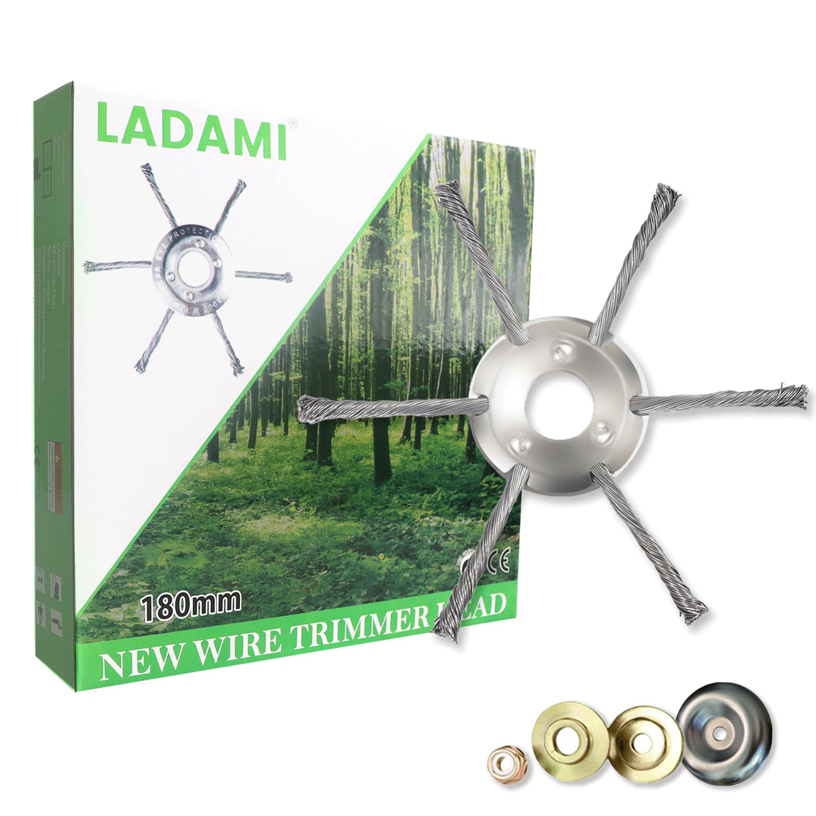 LADAMI Professional Weed Brush for Brush Cutter Electric Wild Herb Brush Weed Brush for Grass Trimmer Steel Wire Brush Cutter with 25.4 mm Bore Wire Brush (Silver)