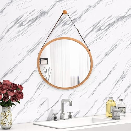 Miniatura 4 de Erfoni Papel tapiz adhesivo de mármol gris y blanco, papel tapiz de granito, despegar y pegar para encimera, 11.8 x 78.7 pulgadas, papel de pared