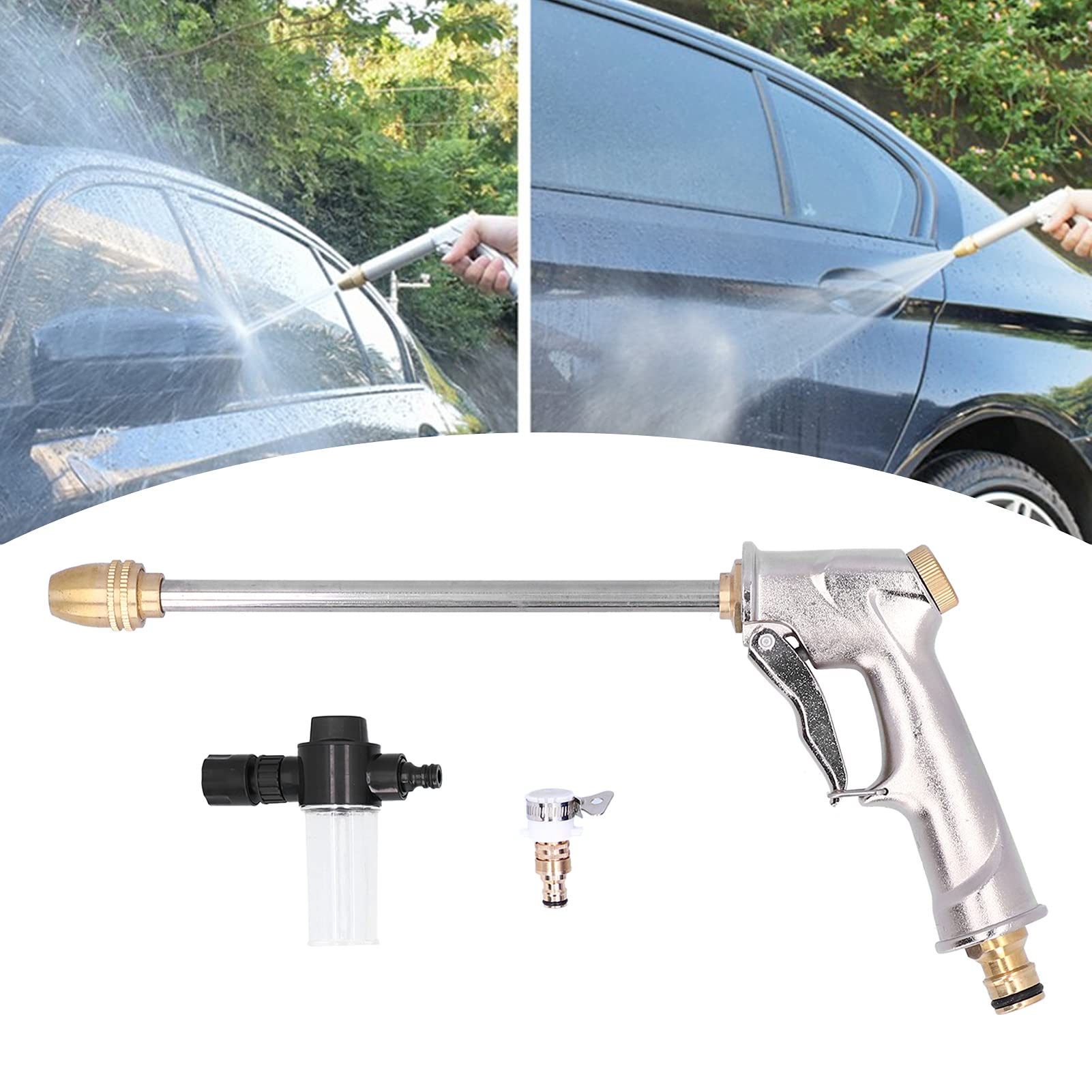 Pistola ad acqua ad alta pressione, irrigatore per pulizia Pratico portatile durevole per irrigazione da giardino per autolavaggio