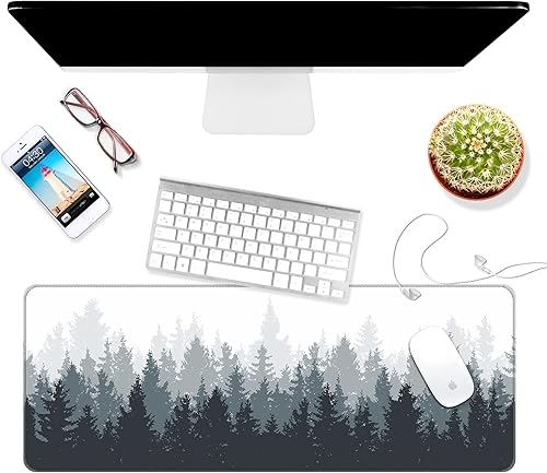 Miniatura 3 de Dynippy Alfombrilla de mouse delgada y extendida para juegos (31.5 x 11.8 x 0.08 pulgadas) con bordes cosidos, alfombrilla de mouse grande grande