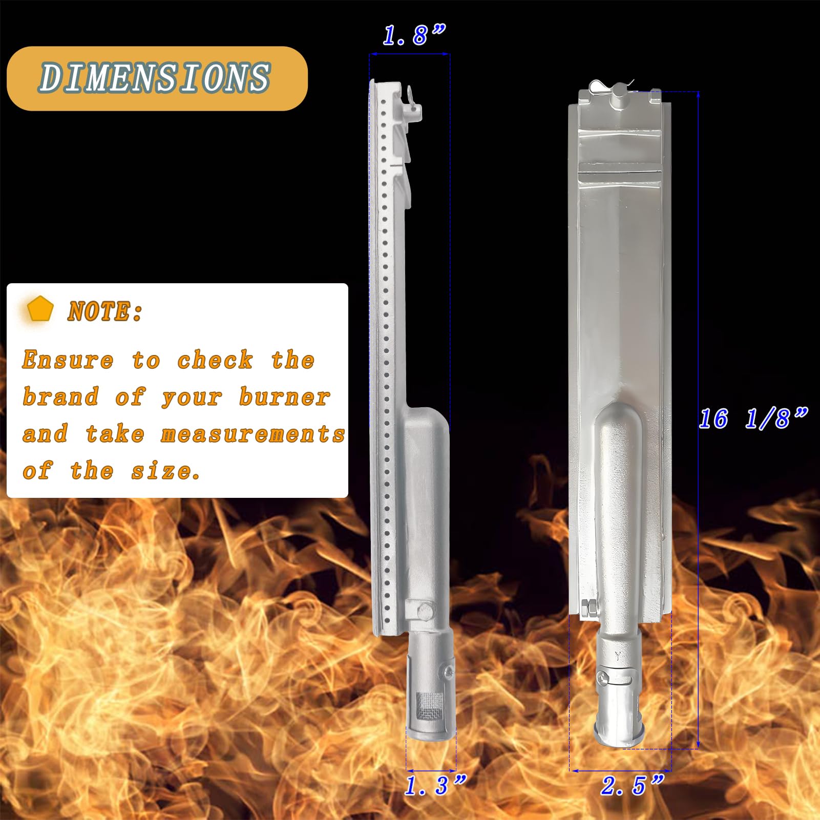 4x Grillbrenner Aus Edelstahl 304 – Je 40,6 Cm Lang, Robust, Mit Luftregler, Passend Für Bull, Blaze, Nexgrill Uvm.