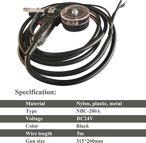 Miniatura 5 de Pistola de carrete de aluminio para soldadura, se adapta a Miller 210 Spoolmate 3035 (cable de 5M, DC24V) Herramienta de soldadura de aluminio con