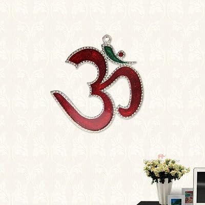 Handicrafts Paradise Meena Om Shaped Aluminium Metal Wall Hanging (15.9 cm x 0.39 cm x 17.2 cm)