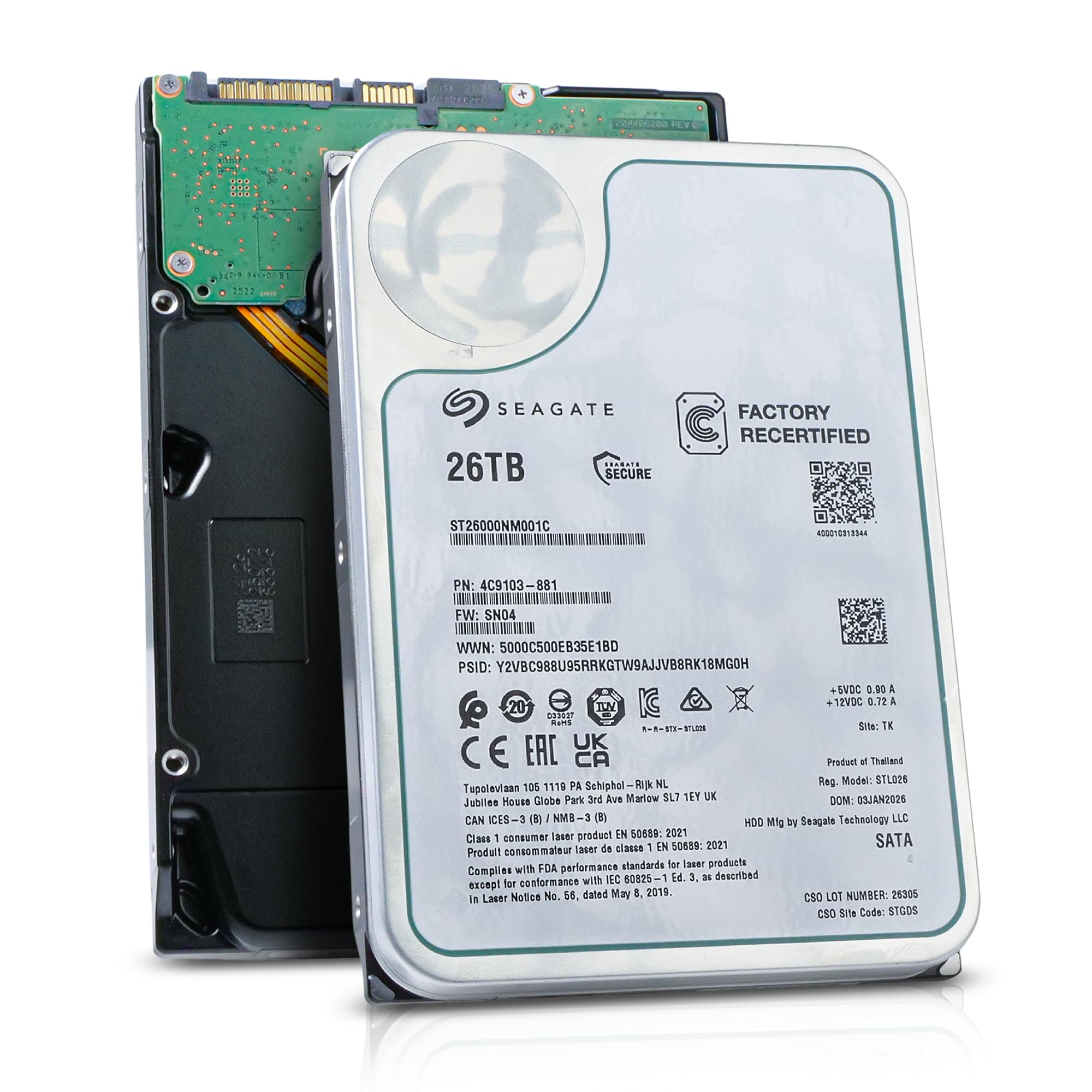 Amazon.com: Seagate Exos ST26000NM001C 26TB 7200 RPM SATA 6Gb/s