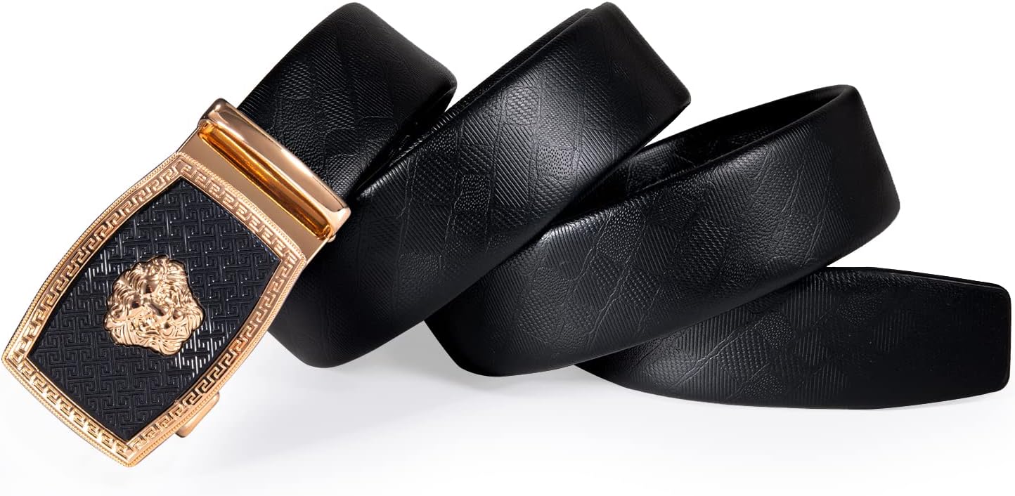 Dubulle Designer Mens Belts, Sliding Automatic Buckle Ratchet Dress Belt TOP Genuine Leather Strap Gifts - Image 6