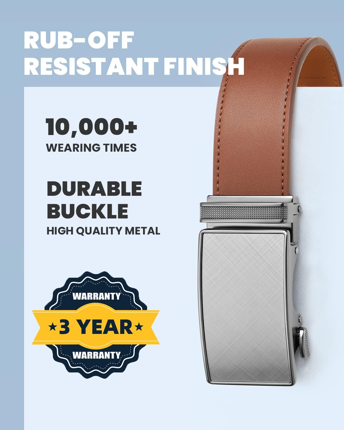 Zitahli Mens belt - Adjustable Leather Ratchet Belts for Men with Gift Box | Customizable Fit Belt for Jeans,Business Pants and Effortless Style,Gifts for Men on Birthdays, Father's Day,and Christmas