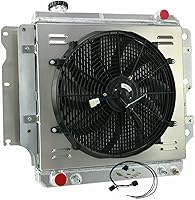 Vista 1 de ALLOYWORKS Radiador de aluminio de 3 filas+ventilador de cubierta+termostato para Jeep Wrangler YJ TJ 2.4-4.2 L4 L6 1987-2006