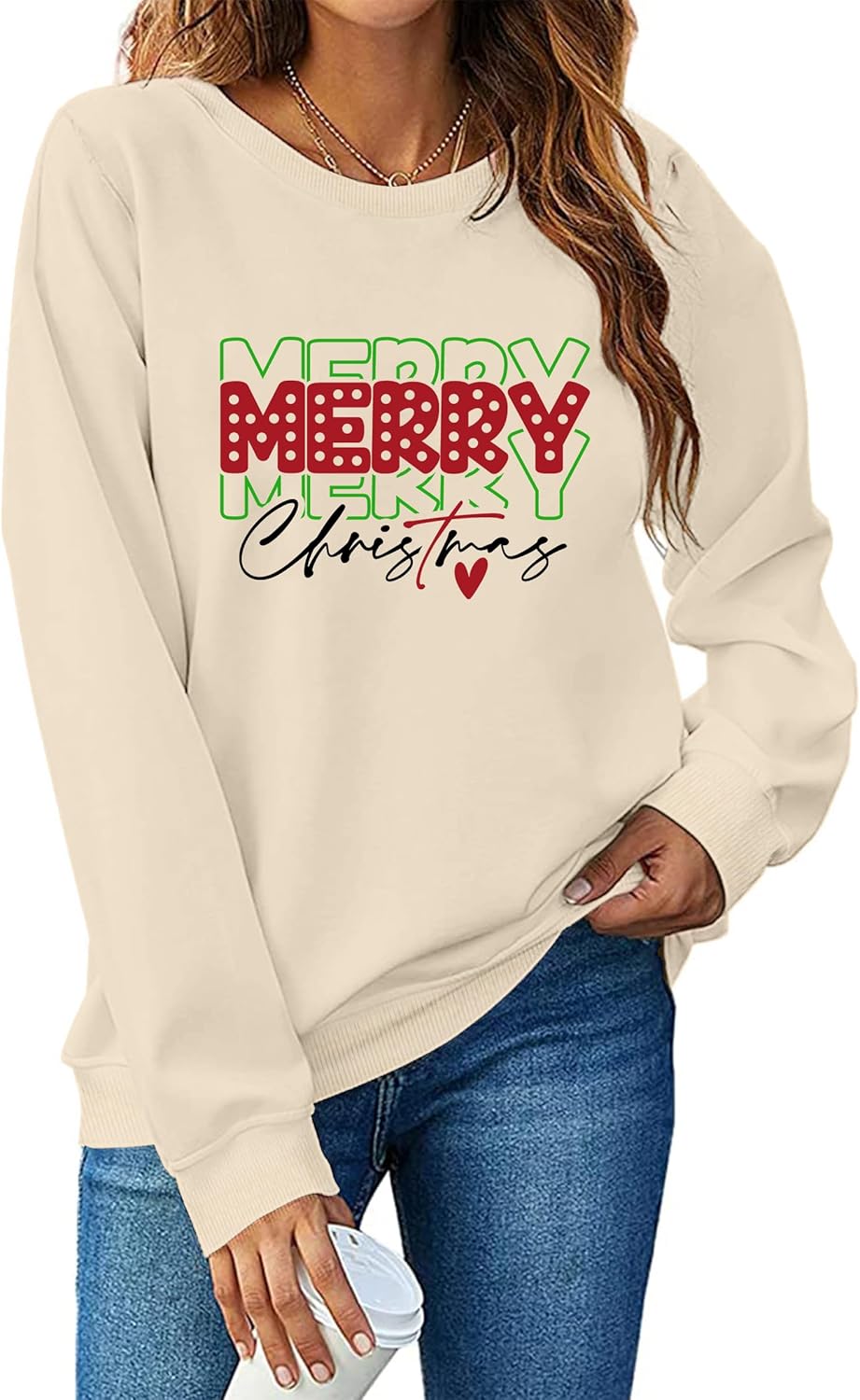 Christmas Tree Sweatshirt for Women : Merry Christmas Graphic Sweater Xmas Holiday Long Sleeve Pullover Tee Top - Image 5