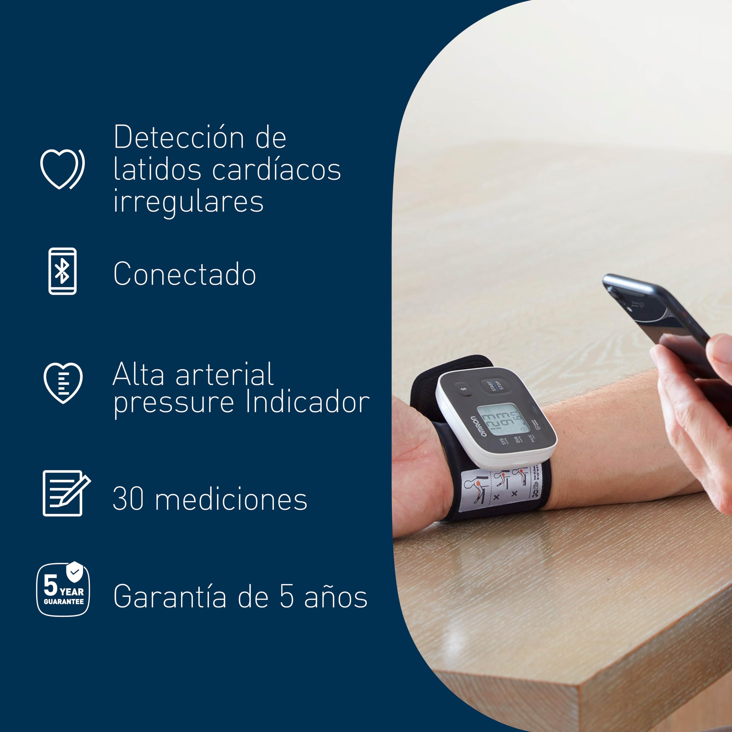 OMRON RS3 Intelli IT Tensiómetro de muñeca con Bluetooth, medidor de tensión arterial compatible con dispositivos iOs y Android, aparato de tensión arterial validado clínicamente