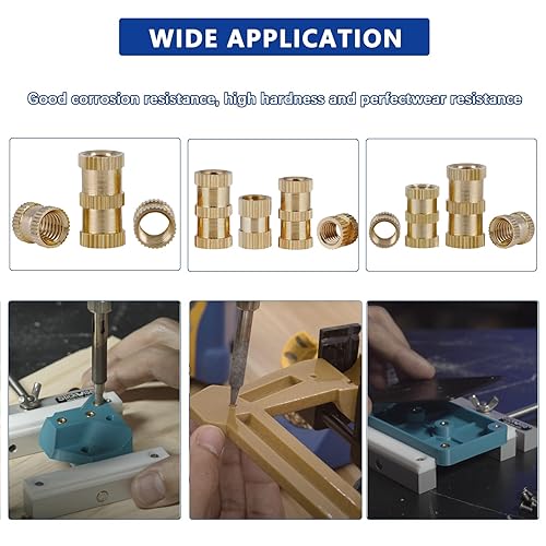 Vista 22 de 415 piezas M2 M3 M4 M5 M6 insertos roscados para juego de calor de plástico, kit surtido de inserciones de latón para impresión 3D moldeo por 415
