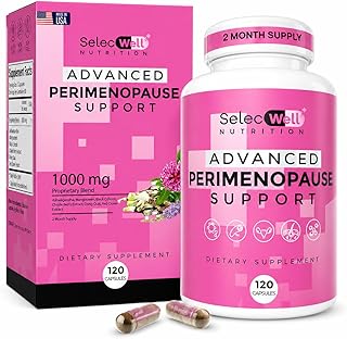 Perimenopause & Menopause Support Supplement for Women – Multi‑Symptom Relief with Black Cohosh & Red Clover Isoflavones | Ashwagandha Adaptogen & Herbal Blend | Hormone Balance Support | 120 Capsules