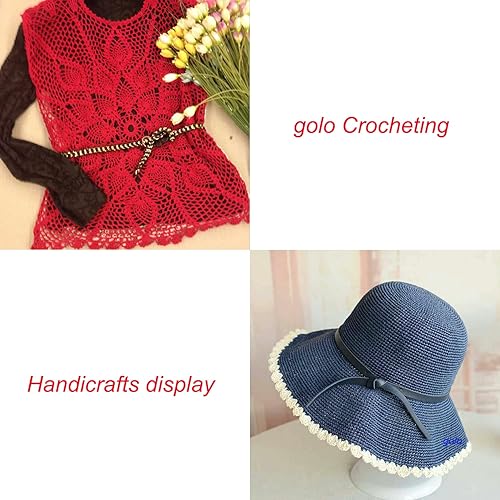 Miniatura 5 de Golo - Hilo de algodón para tejido de ganchillo tamaño 10, bolas para tejer