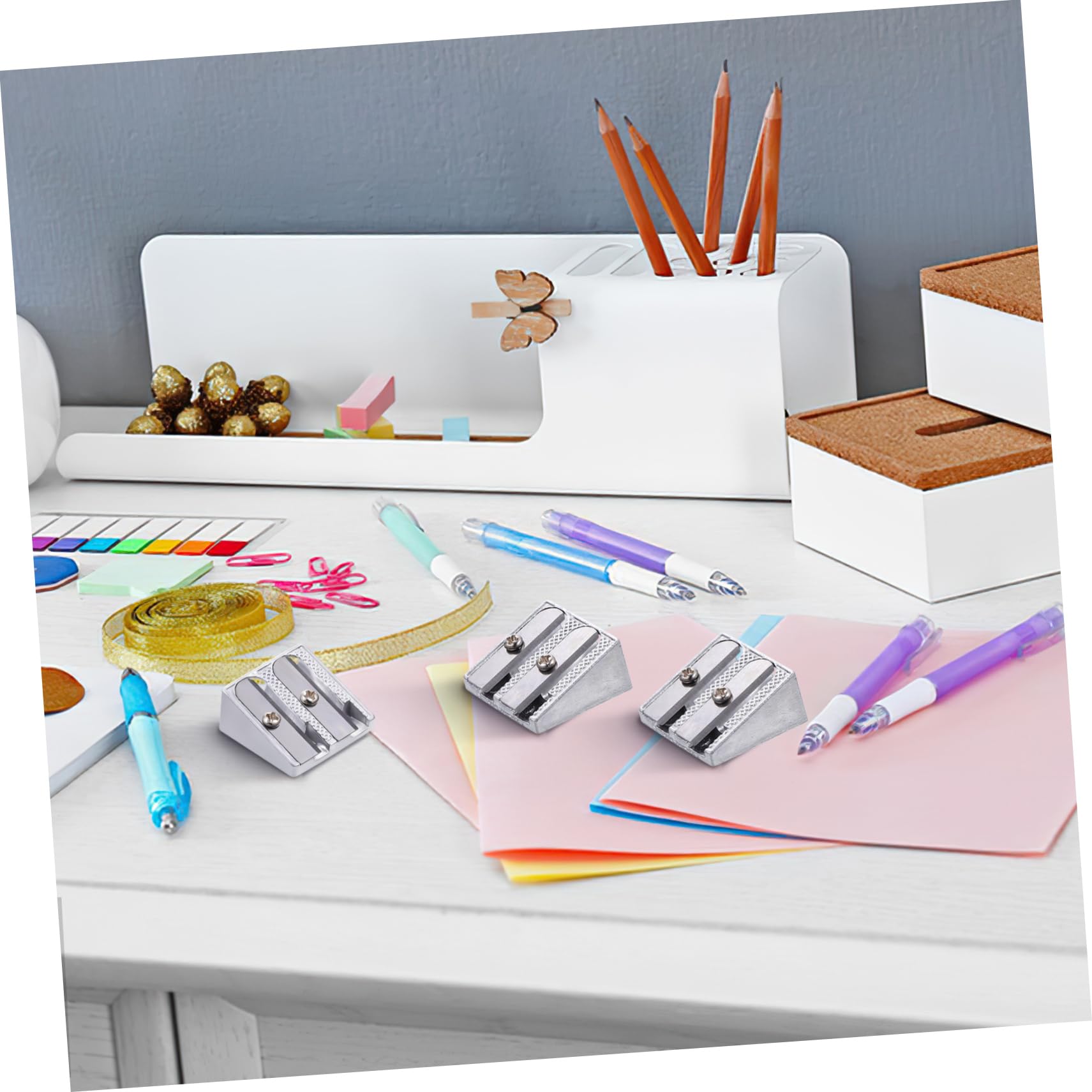 ARTIBETTER 5 set Temperamatite In Lega Di Alluminio Temperamatite Compatto Portatile Per La Scuola Per 20 pezzi * 5