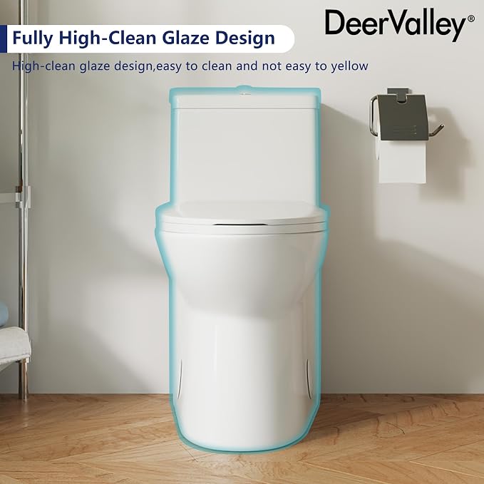 Inodoro una pieza DeerValley 10" Dual Flush elongated blanco miniatura 4