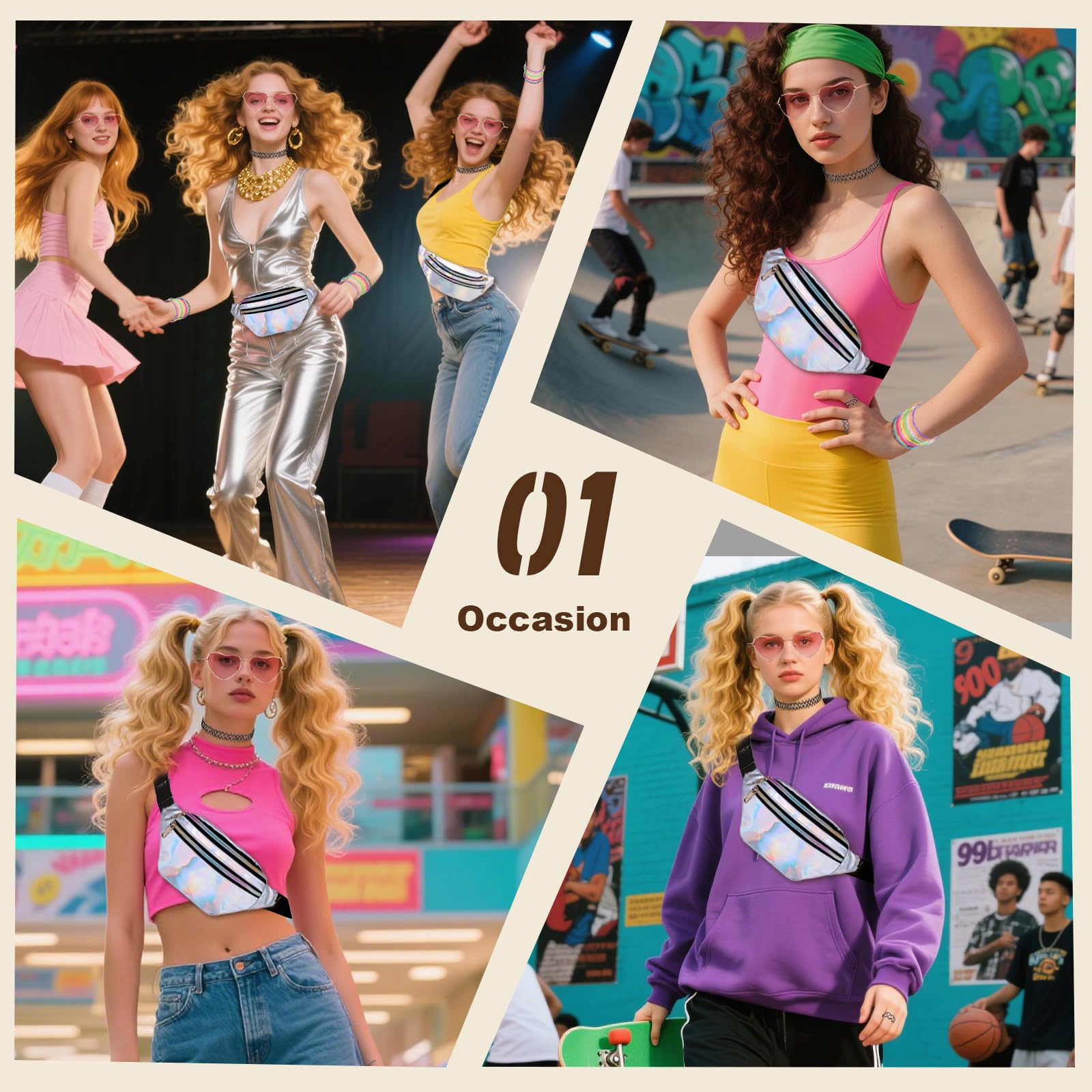 FUIPVGI 80s Fancy Dress for Women Ladies 80s Fancy Dress Costume - Image 4