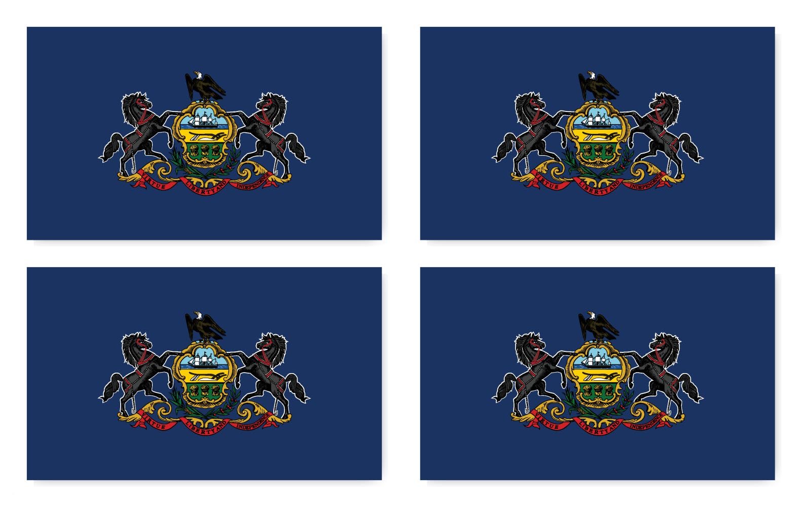 Pegatinas de 150 x 90 mm, 4 unidades – Bandera de Estados Unidos – Estado de Pensilvania – EE.UU. PA – para coche, portátil y más