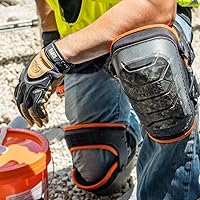 Vista 10 de Rodilleras con bisagra KLEIN TOOLS 60491, rodilleras protectoras de espuma de gel resistentes con cierre de sujeción rápida y correa de muslo, negras