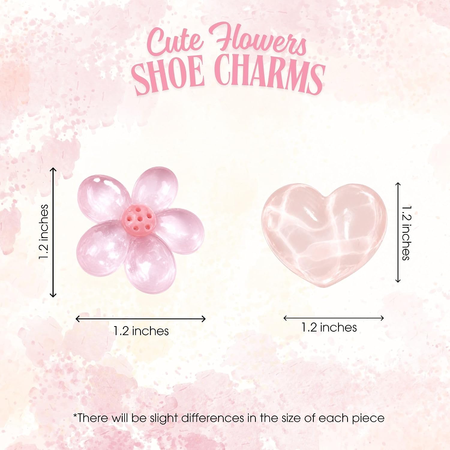 Jelly Daisy Flower Shoe Charms with Chains, Pastel Resin Accessories for Women Teens and Adults, Cute Flowers Heart Shoes Decorations, fit Clog Bag Sandal, Birthday Party Favors Gifts